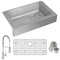 Elkay 18 Gauge SS 35-7/8" x 20-1/4" x 9" Single Bowl Farmhouse Sink and Faucet Kit with Bottom Grid and Drain ECTRUF30179RFBC - alternate 1